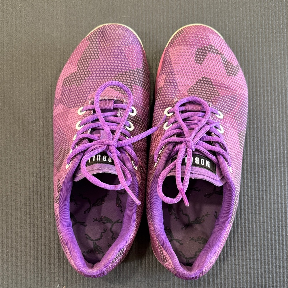 Purple Camouflage Lace-Up Sneakers